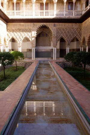Seville (Spain). Archway inside the Real Alcazar of Seville
