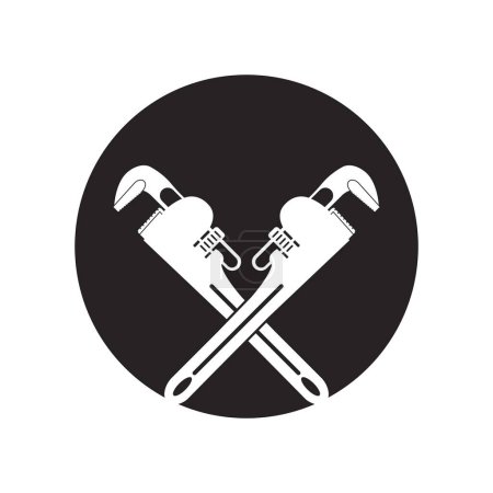 Illustration for Pipe wrench icon vector illustration symbol design - Royalty Free Image