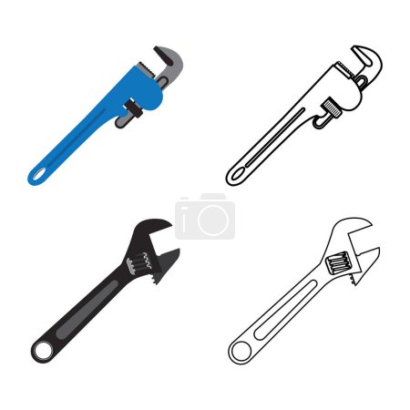 Illustration for Pipe wrench icon vector illustration symbol design - Royalty Free Image
