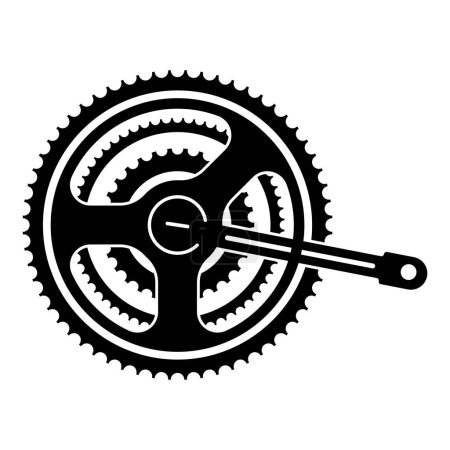 Illustration for Vector bicycle cogwheel sprocket crankset symbol - Royalty Free Image