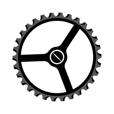 Téléchargez les illustrations : Vecteur vélo roue dentée pignon pédalier symbole - en licence libre de droit