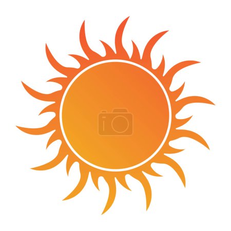 Téléchargez les illustrations : Modèle de logo d'illustration vectorielle icône soleil - en licence libre de droit