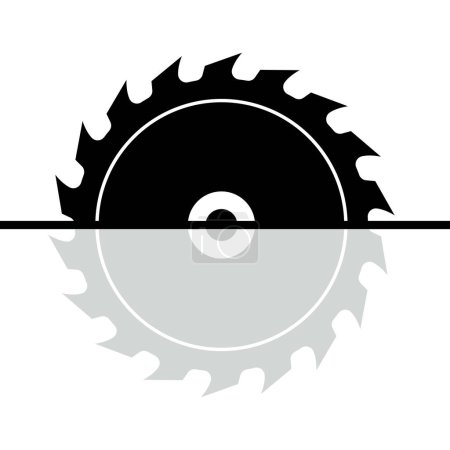 Ilustración de Signo de ilustración de icono de vector de sierra circular para web y diseño - Imagen libre de derechos