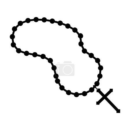 Téléchargez les illustrations : Rosaire icône vectoriel illustration symbole conception - en licence libre de droit