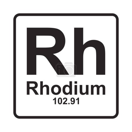 Téléchargez les illustrations : Periodical Rhodium element icon vector illustration symbol design - en licence libre de droit