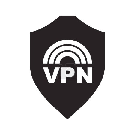 Téléchargez les illustrations : Icône VPN ou réseau privé virtuel, conception de symboles d'illustration vectorielle - en licence libre de droit