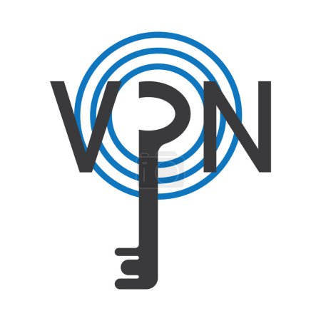 Téléchargez les illustrations : Icône VPN ou réseau privé virtuel, conception de symboles d'illustration vectorielle - en licence libre de droit
