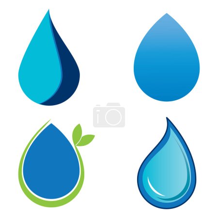 Téléchargez les illustrations : Modèle d'illustration vectorielle de logo goutte d'eau - en licence libre de droit