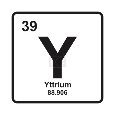 Illustration for Yttrium icon, chemical element in the periodic table. - Royalty Free Image