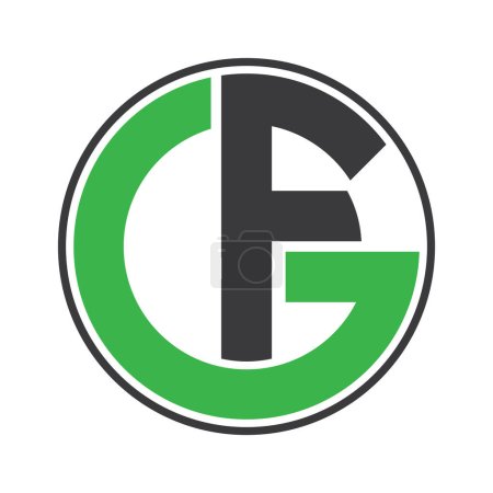 Logo de letra GF, diseño de plantilla de icono de símbolo