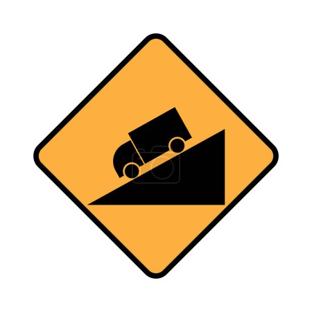 Illustration for Traffic sign icon, downhill road sign,vector illustration symbol design - Royalty Free Image