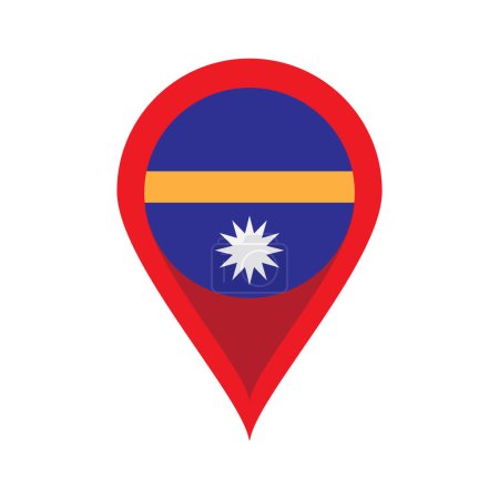 Téléchargez les illustrations : Icône de broche de localisation Nauru, dessin vectoriel de symbole d'illustration - en licence libre de droit