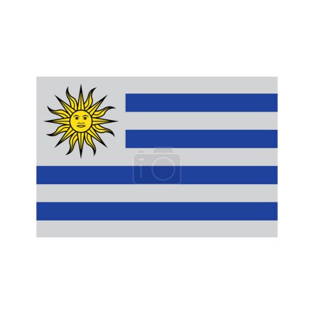 Téléchargez les illustrations : Drapeau uruguayen icône vectoriel illustration symbole conception - en licence libre de droit