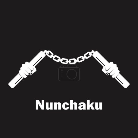 Téléchargez les illustrations : Nunchaku icône fond vectoriel illustration symbole conception - en licence libre de droit