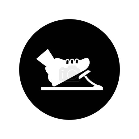 Pie en la bota presiona gas o pedal de freno icono vector ilustración símbolo diseño