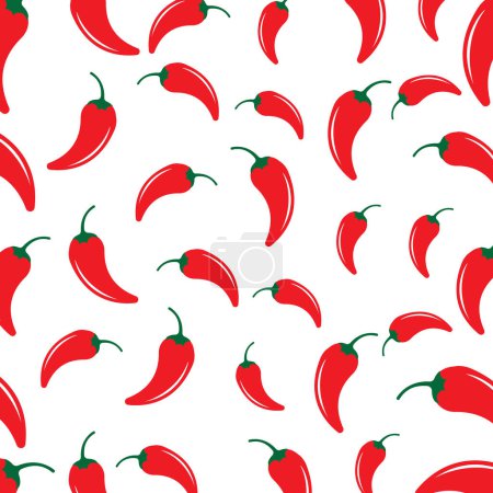 Seamless pattern with Chilli on a white background