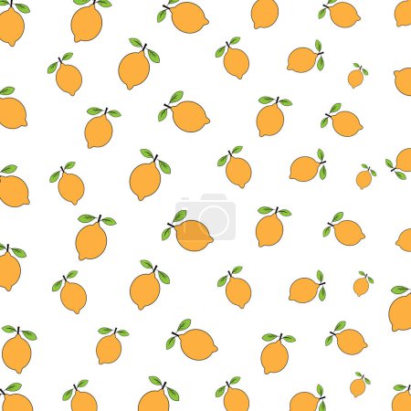Seamless pattern with Lemon on a white background