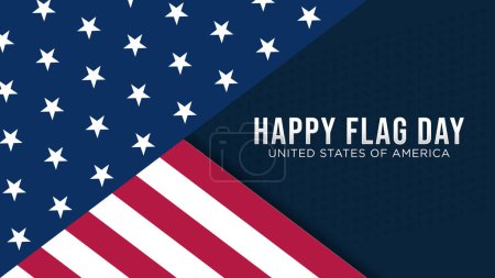 Happy Flag Day in der 14. Juni, Vektor-Illustration, am besten für Social-Media-Post-Vorlage, Grußkarte, Landschaft Orientierung Hintergrund 