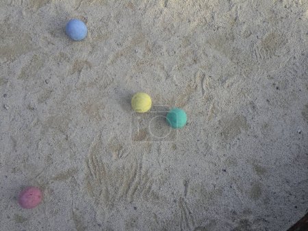 Photo for Bocce balls on a court - Royalty Free Image