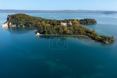 overview of the island in the lake of Bolsena
