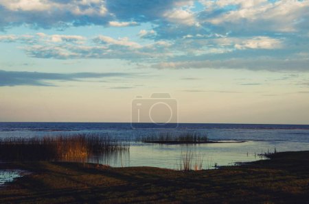 Photo for Beautiful sunset over the pond - Royalty Free Image