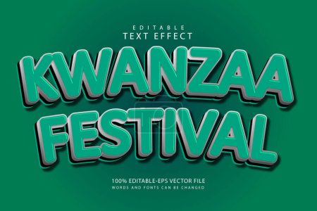 Téléchargez les illustrations : Festival Kwanzaa effet de texte modifiable 3 dimensions embosser style dessin animé - en licence libre de droit