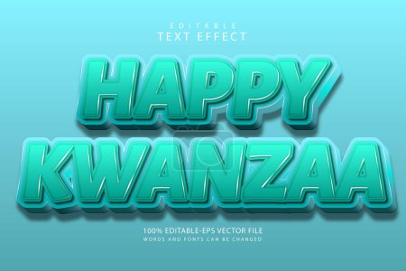 Téléchargez les illustrations : Happy kwanzaa effet de texte modifiable 3 dimensions incarnent le style moderne - en licence libre de droit