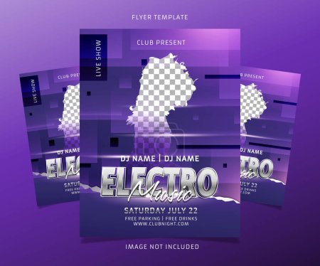 Electro party flyer template