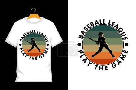 Illustration for Baseball Retro Vintage T Shirt Design - Royalty Free Image