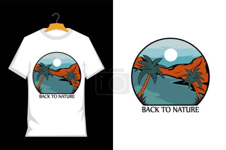 Back to Nature Retro T Shirt Design