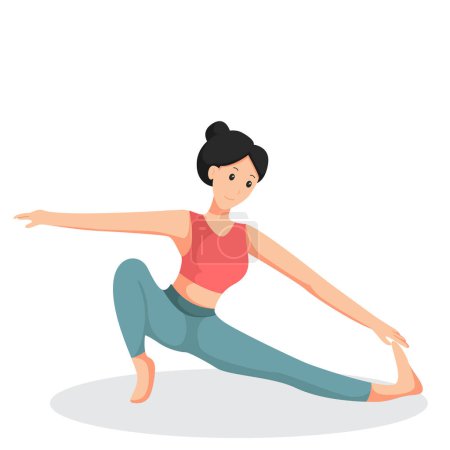 Woman Doing Yoga Character Design Illustration