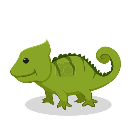 Cute Chameleon Character Design Illustration