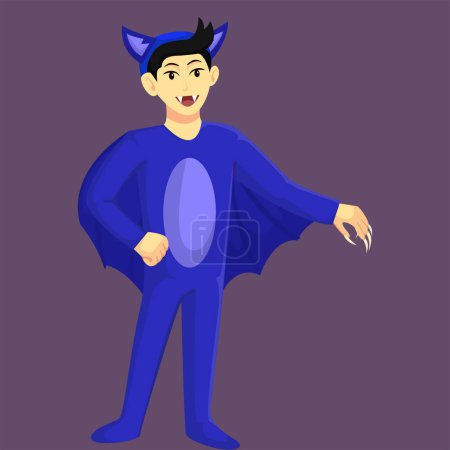 Illustration for Scary Halloween Costume Bat Character Design Illustration - Royalty Free Image