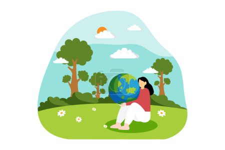 Téléchargez les illustrations : Illustration du dessin plat du Jour de la Terre - en licence libre de droit
