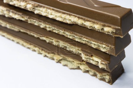 Chocolate wafers covered and filled with chocolate.