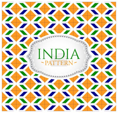 Téléchargez les illustrations : India pattern, Background texture and emblem with the colors of the flag of India - en licence libre de droit