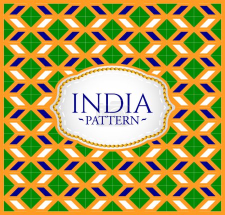 Téléchargez les illustrations : India pattern, Background texture and emblem with the colors of the flag of India - en licence libre de droit