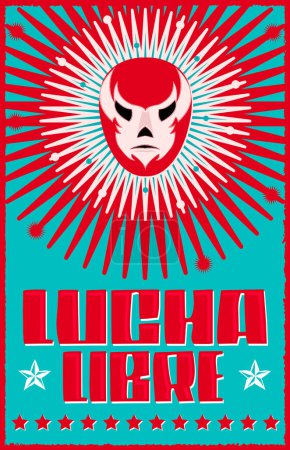 Lucha Libre, Wrestling spanish text Mexican sports clasic design