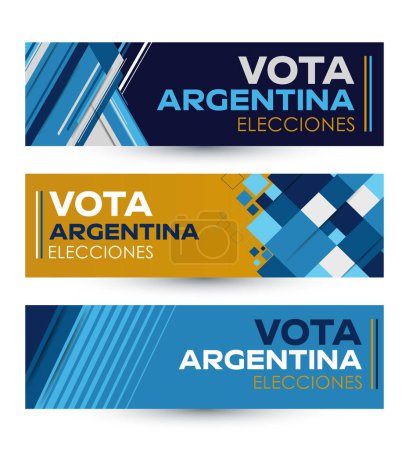 Ilustración de Vota Argentina Elecciones, Vote Argentina Elecciones diseño de texto en español. - Imagen libre de derechos