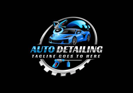 Auto-Detaillierung Logo Auto-Detaillierung Logo Auto-Politur-Logo Auto-Service-Logo Autowäsche-Logo Autoreinigung Logo-Vektor