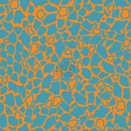Téléchargez les illustrations : Childrens novelty geometric shapes with cheetah print on orange background. Illustration. Great for clothing, home decoration, accessories, stationary and childrens clothing. - en licence libre de droit