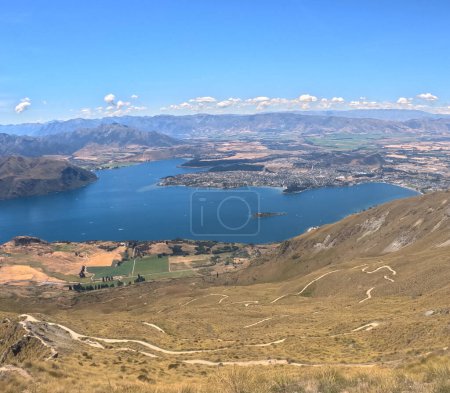 Photo for Roys Peak, situated amidst Wanaka and Glendhu Bay, is a prominent mountain in New Zealand. - Royalty Free Image