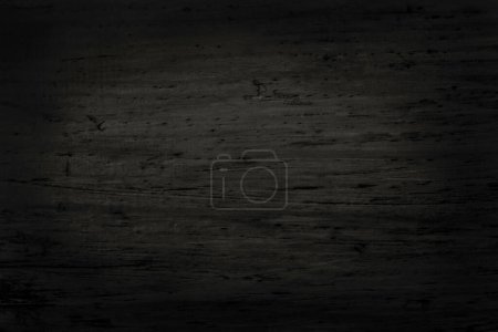 Foto de Fondo de pared de madera negra, textura de madera de corteza oscura con patrón natural antiguo para obras de arte de diseño, vista superior de madera de grano. - Imagen libre de derechos
