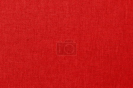 Dark red linen fabric cloth texture background, seamless pattern of natural textile.