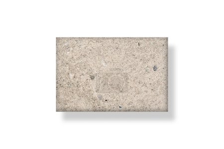 Photo for Isolated gray tile on white background. Lightweight foamed gypsum block used in construction and home building. - Royalty Free Image