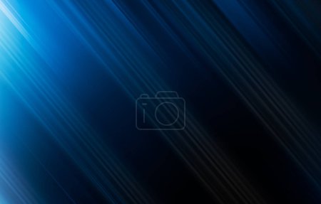 Foto de Rayos azules abstractos en negro, textura suave tecnología fondo diagonal y negro oscuro limpio moderno. - Imagen libre de derechos