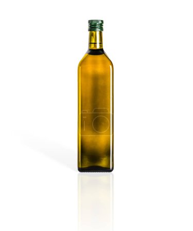 Bouteille d'huile d'olive isolée sur fond blanc
