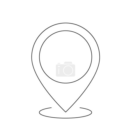 Pin location icon. Map pointer line, gps sign