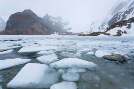 Téléchargez les photos : Vue sur Laguna de Los Tres. Lagune gelée. Montagne Fitz Roy, Patagonie, Argentine - en image libre de droit