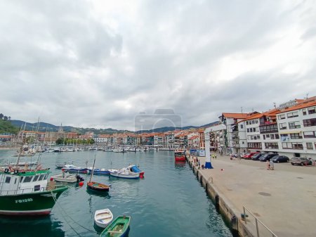 Photo for Lekeitio town view from pier. Basque autonomous community, Spain. - Royalty Free Image